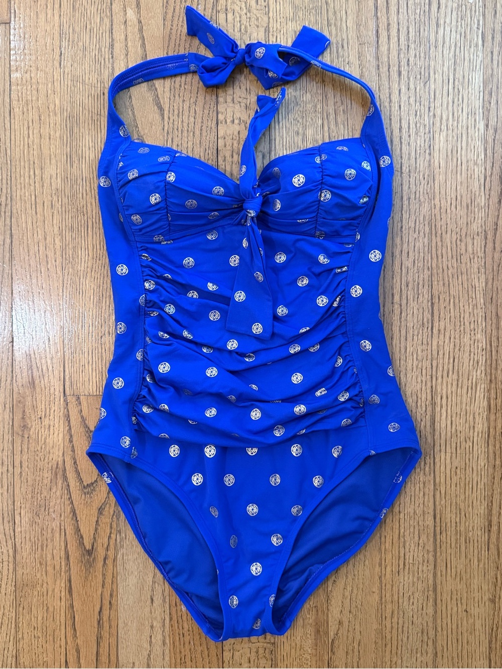Lilly Pulitzer Royal Blue One-Piece Swimsuit with Gold Dot Print Size 4